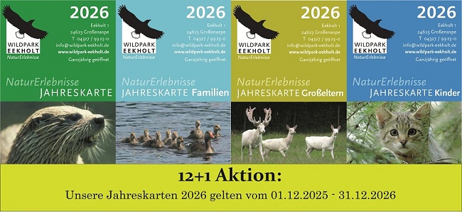Jahreskarten Wildpark Eekholt (12+1 Aktion